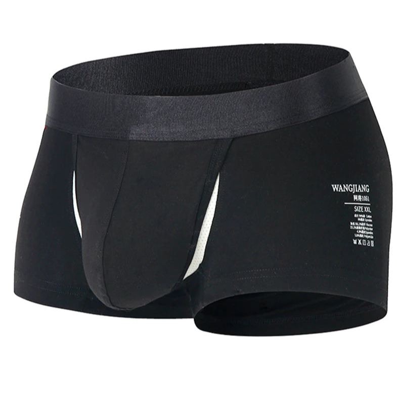 black Men’s Peek-a-Bulge Mesh Pouch Boxers - pridevoyageshop.com - gay men’s thongs, boxers, briefs and jockstraps