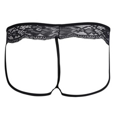 black Men's Queer Lace Cage Thong - pridevoyageshop.com - gay men’s thongs, boxers, briefs and jockstraps