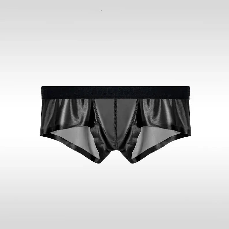 black Men's Slick Seduction Ice Silk Boxers - pridevoyageshop.com - gay men’s thongs, boxers, briefs and jockstraps
