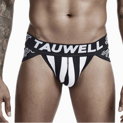 black Men’s TAUWELL Striped Jock Briefs - pridevoyageshop.com - gay men’s thongs, boxers, briefs and jockstraps