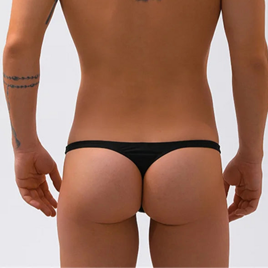 black Men’s Werk That Cheeky Swim Bikini Thong – pridevoyageshop.com – gay men’s sexy swim briefs, trunks, board shorts, and bikinis