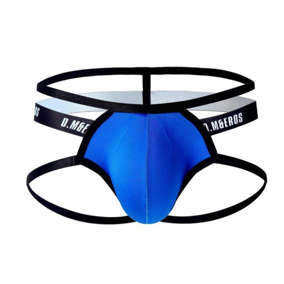 blue Men’s D.M & Eros Strappy Jock Thong - pridevoyageshop.com - gay men’s thongs, boxers, briefs and jockstraps