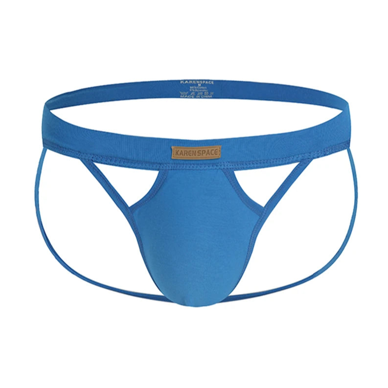 blue Men’s KarenSpace Cutout Jockstrap - pridevoyageshop.com - gay men’s thongs, boxers, briefs and jockstraps