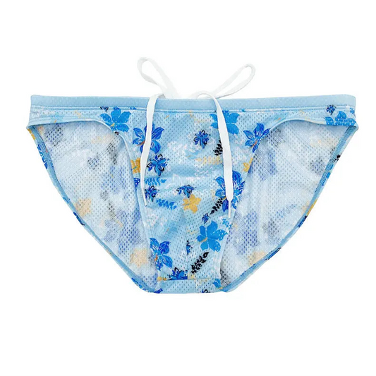 blue Men’s Sissy in the Sun Mesh Swim Briefs - pridevoyageshop.com - gay men’s sexy swim briefs, trunks, board shorts, and bikinis