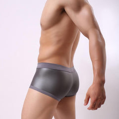 a sexy gay man in gray Brave Person Men's Metallic Badge Boxer Briefs - pridevoyageshop.com - gay men’s underwear and swimwear