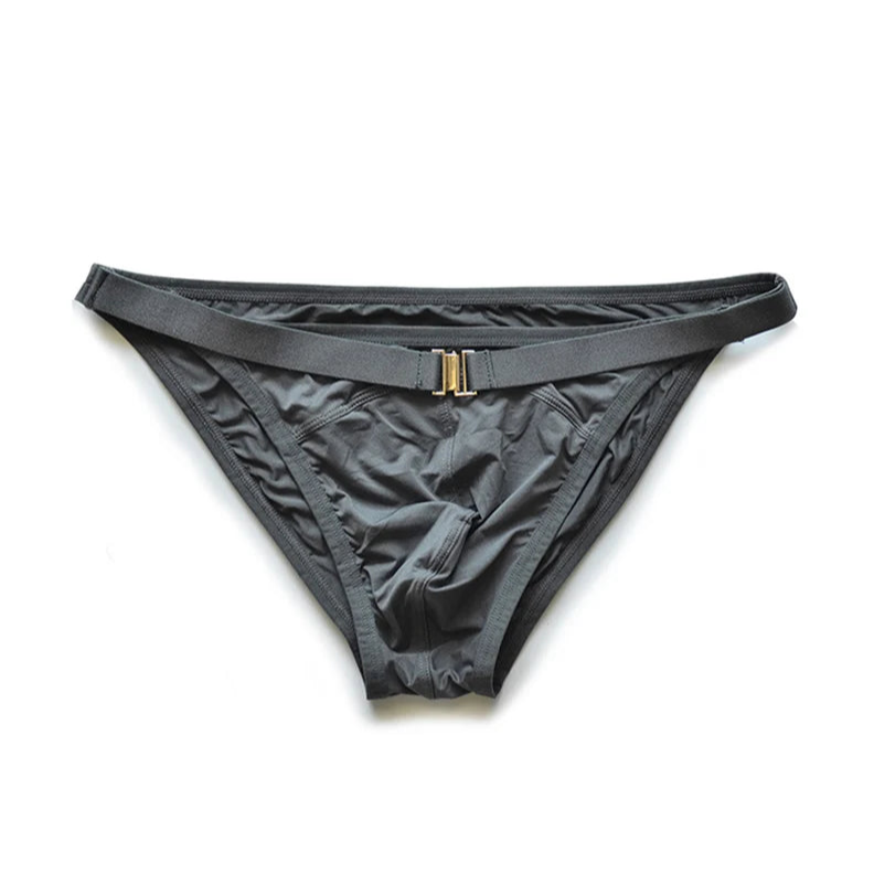 dark gray DM Men’s Tummy Strap Jock Briefs - pridevoyageshop.com - gay men’s thongs, boxers, briefs and jockstraps