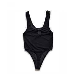 details of black Contender 1/0 Mesh Bodysuit – pridevoyageshop.com – gay men’s harness, lingerie and fetish wear