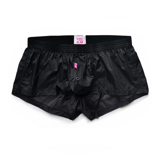 details of black DM Men’s Airdrop Low-Rise Sheer Boxers – pridevoyageshop.com – gay men’s sexy swim briefs, trunks, board shorts, and bikinis