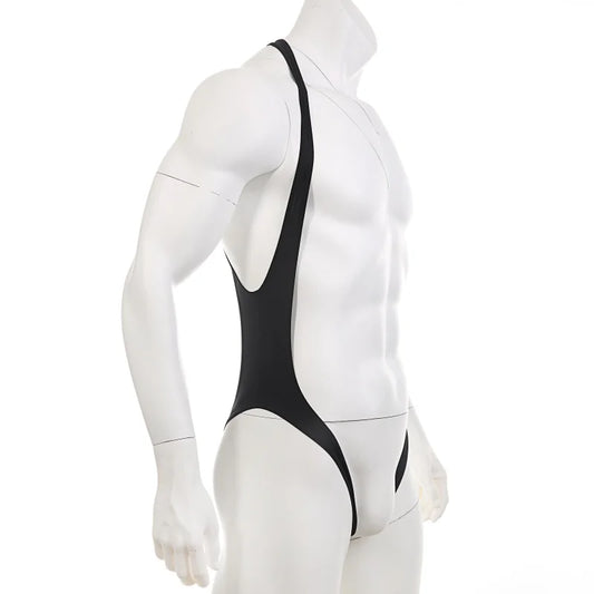 details of black The Rigging Sling Singlet – pridevoyageshop.com – gay men’s harness, lingerie and fetish wear