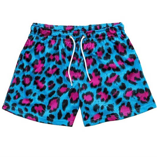 details of blue Men’s Backroom Cat Low-Rise Summer Shorts – pridevoyageshop.com – gay men’s sexy swim briefs, trunks, board shorts, and bikinis