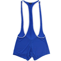 details of blue Men’s Bare Minimum Singlet – pridevoyageshop.com – gay men’s harness, lingerie and fetish wear