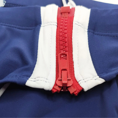 details of dark blue Men’s Double Zipper Pouch Swim Briefs - pridevoyageshop.com - gay men’s sexy swim briefs, trunks, board shorts, and bikinis