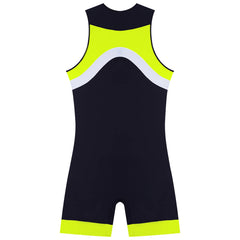details of fluorescent green Men’s Undertow Wave-Zip Bodysuit – pridevoyageshop.com – gay men’s harness, lingerie and fetish wear