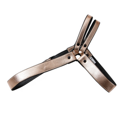details of gold Men’s Offset Chest Harness – pridevoyageshop.com – gay men’s harness, lingerie and fetish wear