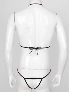 details of leopard lace-up bodysuit flat lay, sheer mesh body, corset lace front, high-leg cut – pridevoyageshop.com – gay men’s harness, lingerie and fetish wear