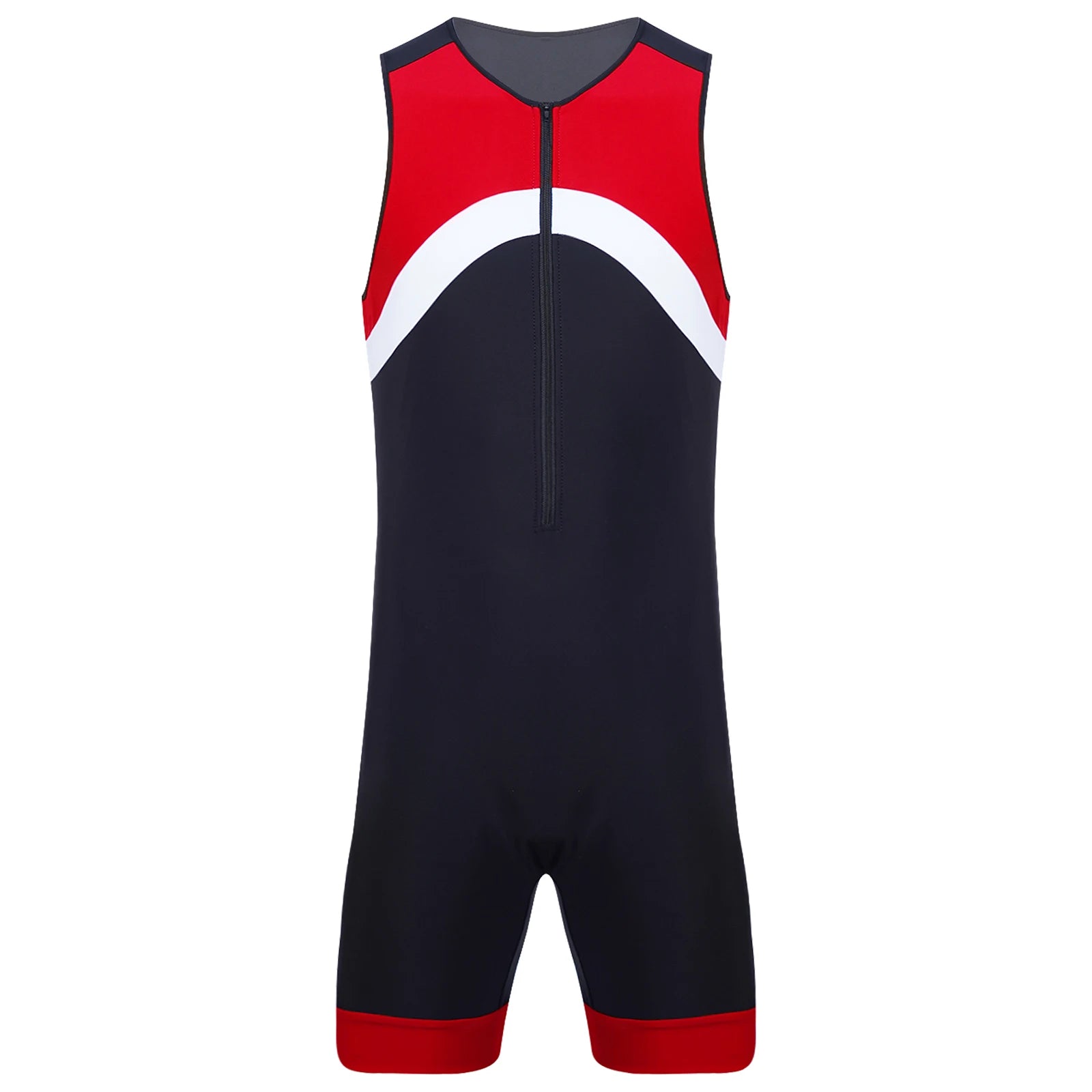 details of red Men’s Undertow Wave-Zip Bodysuit – pridevoyageshop.com – gay men’s harness, lingerie and fetish wear