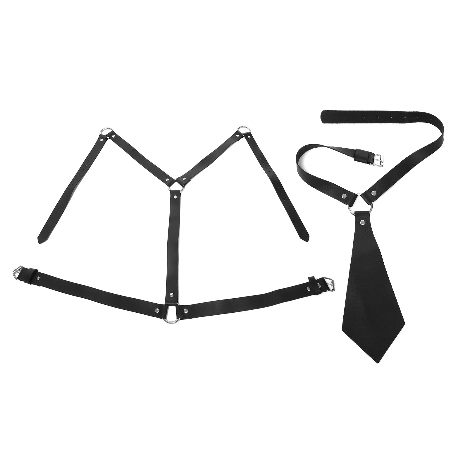 details of top and tie Men’s The 9-to-5 Harness – pridevoyageshop.com – gay men’s harness, lingerie and fetish wear