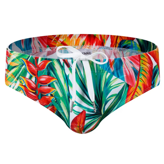 flowers Men’s Jungle Jock Hunter Swim Briefs with Removable Pad - pridevoyageshop.com - gay men’s sexy swim briefs, trunks, board shorts, and bikinis