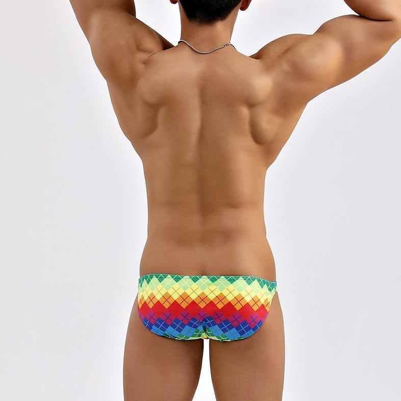 a hot gay man in Men's Prism Splash Ultra Skinny Swim Briefs - pridevoyageshop.com - gay men’s underwear and swimwear