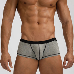 gray Men's Ribbed Rendezvous Mini Trunks - pridevoyageshop.com - gay men’s thongs, boxers, briefs and jockstraps