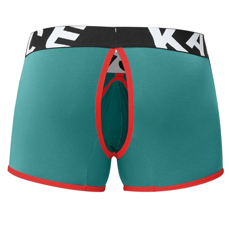 green Bareback Boxer Briefs - Removable Pouch & Backless - pridevoyageshop.com - gay men’s thongs, boxers, briefs and jockstraps