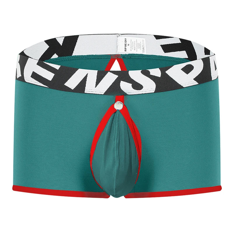 green Bareback Boxer Briefs - Removable Pouch & Backless - pridevoyageshop.com - gay men’s thongs, boxers, briefs and jockstraps