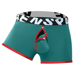 green Bareback Boxer Briefs - Removable Pouch & Backless - pridevoyageshop.com - gay men’s thongs, boxers, briefs and jockstraps