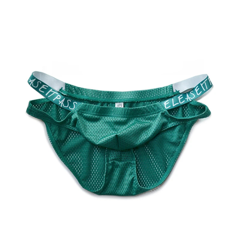 green DM Men’s Strappy Mesh Jock Brief - pridevoyageshop.com - gay men’s thongs, boxers, briefs and jockstraps