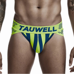 green Men’s TAUWELL Striped Jock Briefs - pridevoyageshop.com - gay men’s thongs, boxers, briefs and jockstraps