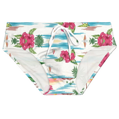 green Men’s Wet Tropics Swim Briefs - pridevoyageshop.com - gay men’s sexy swim briefs, trunks, board shorts, and bikinis