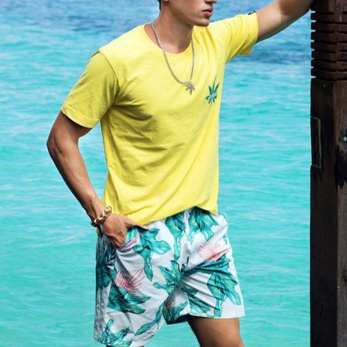 a hot gay guy in Flora Dive Board Shorts - pridevoyageshop.com - gay men’s underwear and swimwear