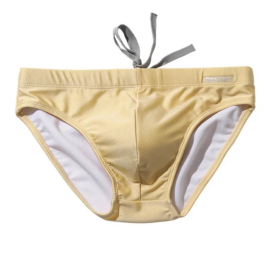 light yellow Men’s Pool Plumper Padded Swim Briefs - pridevoyageshop.com - gay men’s sexy swim briefs, trunks, board shorts, and bikinis