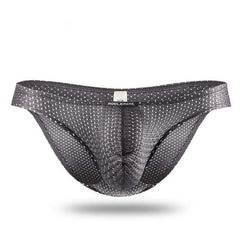 gray Gay Men's Mesh Skinny Bikini Briefs - pridevoyageshop.com - gay men’s underwear and swimwear