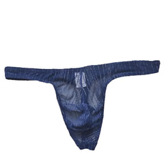 navy blue Men’s Glitter Mesh Sheer T-Back Thong - pridevoyageshop.com - gay men’s thongs, boxers, briefs and jockstraps