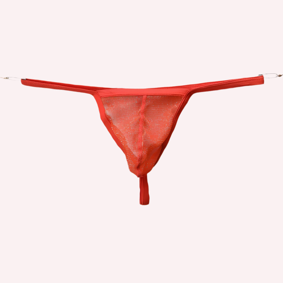 orange Men’s Shimmer Tease Sheer Thong - pridevoyageshop.com - gay men’s thongs, boxers, briefs and jockstraps