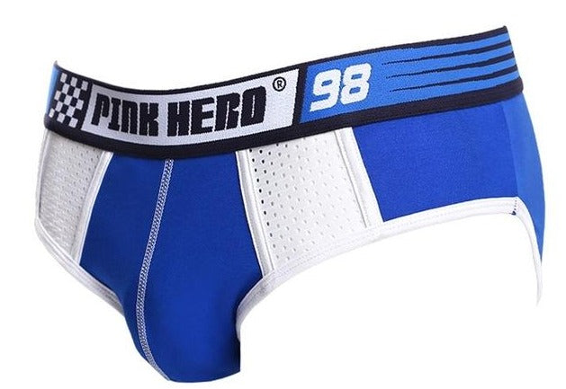 blue Pink Hero Mesh Briefs - pridevoyageshop.com - gay men’s underwear and swimwear