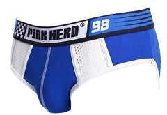 blue Pink Hero Mesh Briefs - pridevoyageshop.com - gay men’s underwear and swimwear