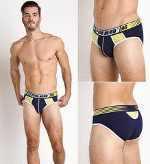 a hot gay man in Sapphire blue Pink Hero Mesh Briefs - pridevoyageshop.com - gay men’s underwear and swimwear