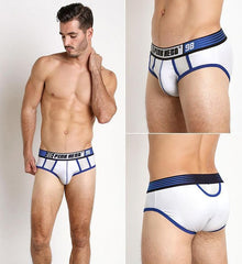 a hot gay man in white Pink Hero Mesh Briefs - pridevoyageshop.com - gay men’s underwear and swimwear