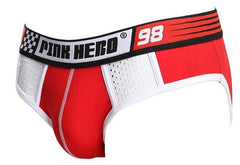 red Pink Hero Mesh Briefs - pridevoyageshop.com - gay men’s underwear and swimwear