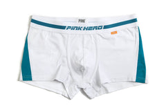 white Pink Hero Men's Solid Stripe Boxer Briefs - pridevoyageshop.com - gay men’s underwear and swimwear
