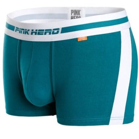 gray green Pink Hero Men's Solid Stripe Boxer Briefs - pridevoyageshop.com - gay men’s underwear and swimwear