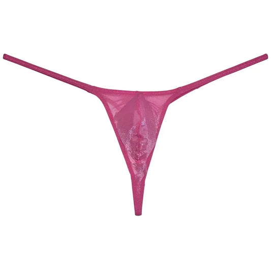 pink Men’s Glitter Glam Sheer Thong - pridevoyageshop.com - gay men’s thongs, boxers, briefs and jockstraps