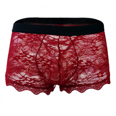 red Men’s Backdoor Boudoir Lace-Up Boxers - pridevoyageshop.com - gay men’s thongs, boxers, briefs and jockstraps