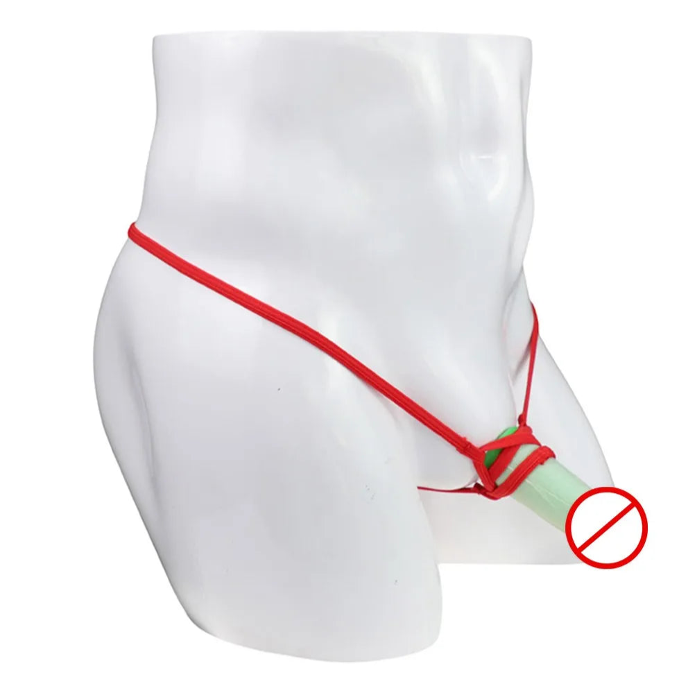 red Men’s Bondage Cock Ring Thong - pridevoyageshop.com - gay men’s thongs, boxers, briefs and jockstraps