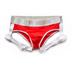 red Men’s D.M. Garter Briefs - pridevoyageshop.com - gay men’s thongs, boxers, briefs and jockstraps