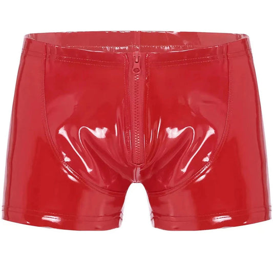 red Men’s High-Shine Zip Shorts - pridevoyageshop.com - gay men’s thongs, boxers, briefs and jockstraps