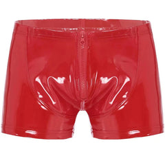 red Men’s High-Shine Zip Shorts - pridevoyageshop.com - gay men’s thongs, boxers, briefs and jockstraps