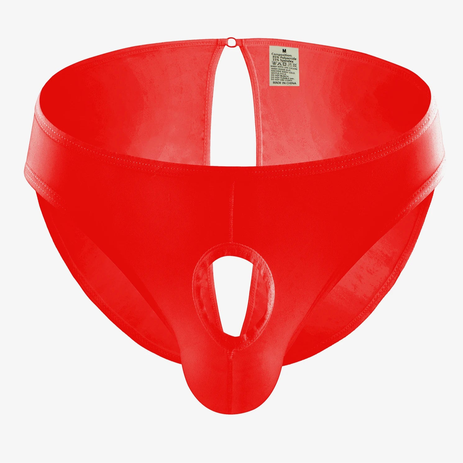red Men’s Open Invitation Peephole Brief - pridevoyageshop.com - gay men’s thongs, boxers, briefs and jockstraps