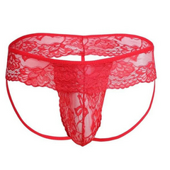red Men's Queer Lace Cage Thong - pridevoyageshop.com - gay men’s thongs, boxers, briefs and jockstraps